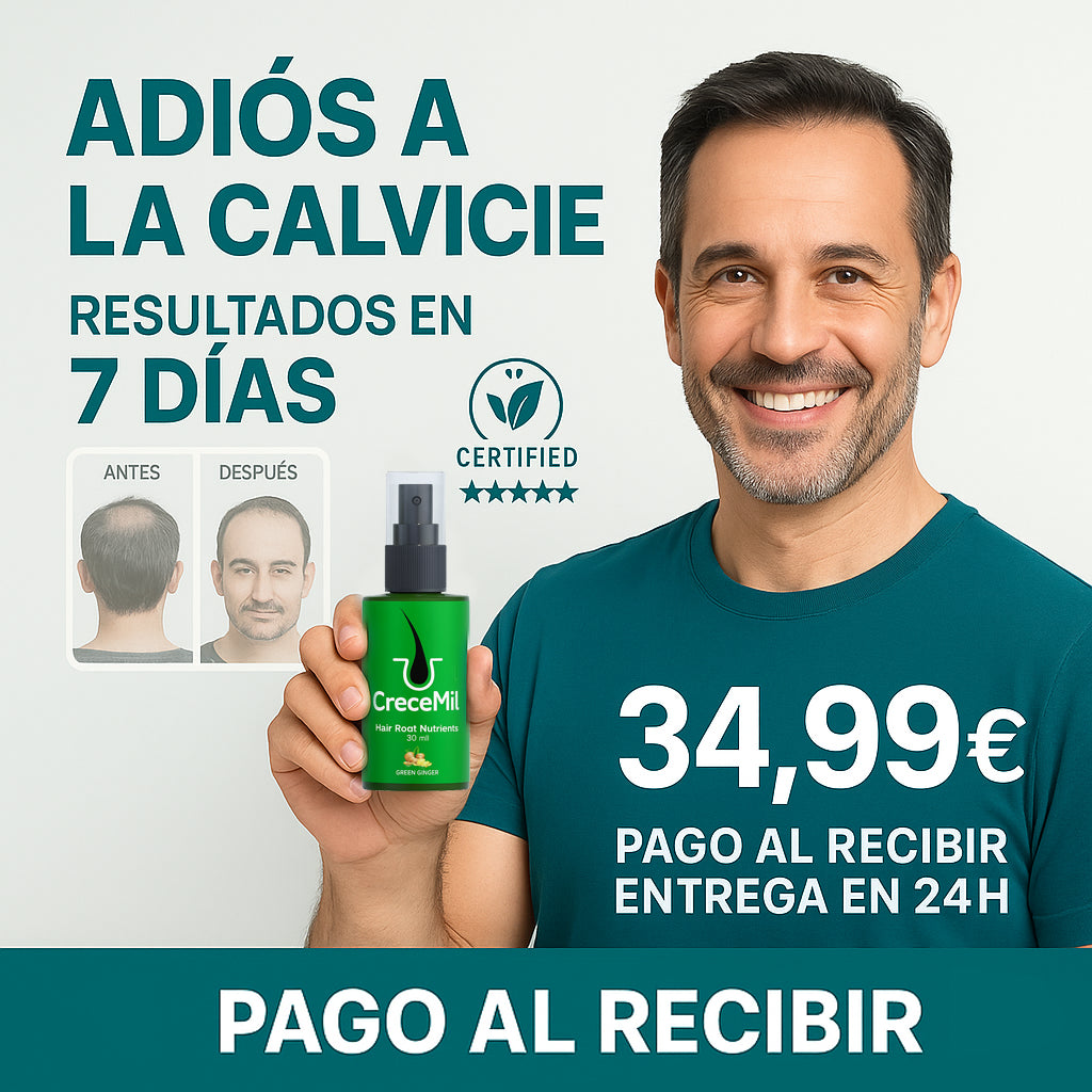 CRECEMIL – Spray de Crecimiento Rápido para Hombres con Calvicie