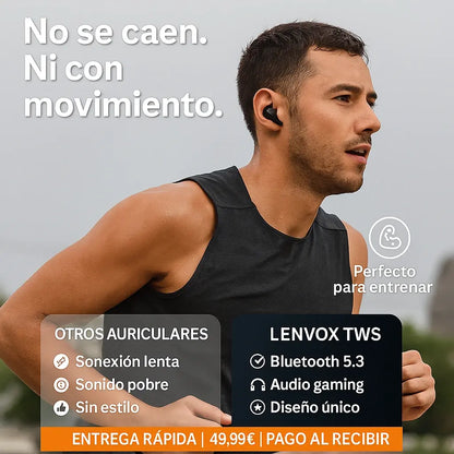 Auriculares Inalámbricos Lenvox GM2 Pro con Pantalla LED + 1 año de Spotify Premium Gratis