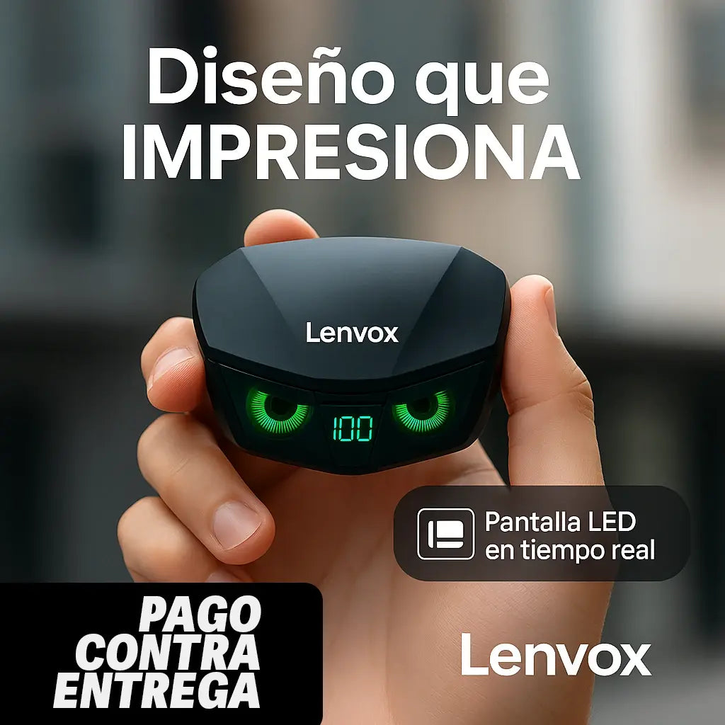 Auriculares Inalámbricos Lenvox GM2 Pro con Pantalla LED + 1 año de Spotify Premium Gratis