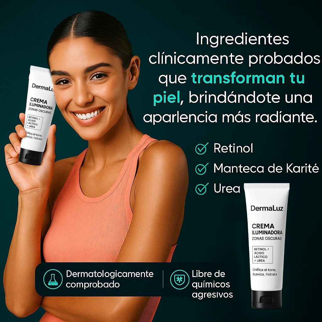 ¡Adiós Manchas Oscuras! DermaLuz aclara visiblemente tu piel desde la primera semana.