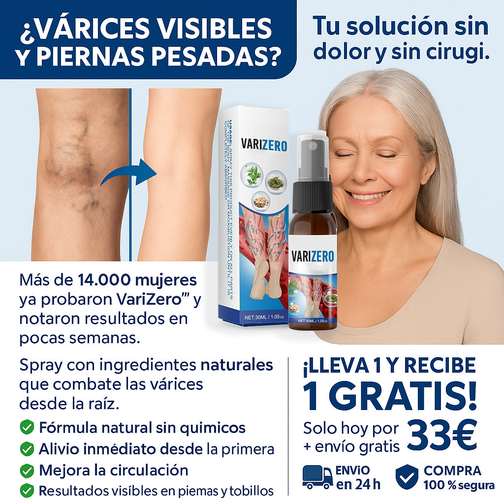 El Spray que Elimina Varices Visibles en Días – VariZero™ + 1 GRATIS