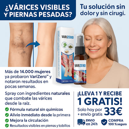 El Spray que Elimina Varices Visibles en Días – VariZero™ + 1 GRATIS