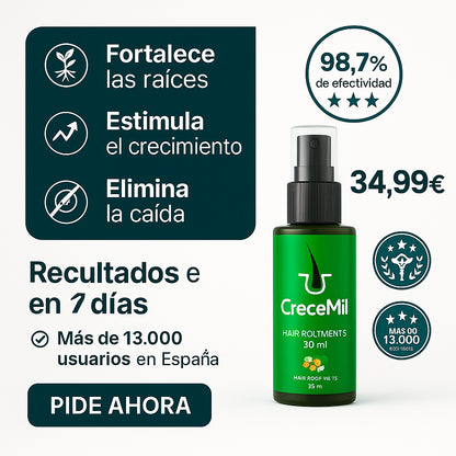 CRECEMIL – Spray de Crecimiento Rápido para Hombres con Calvicie