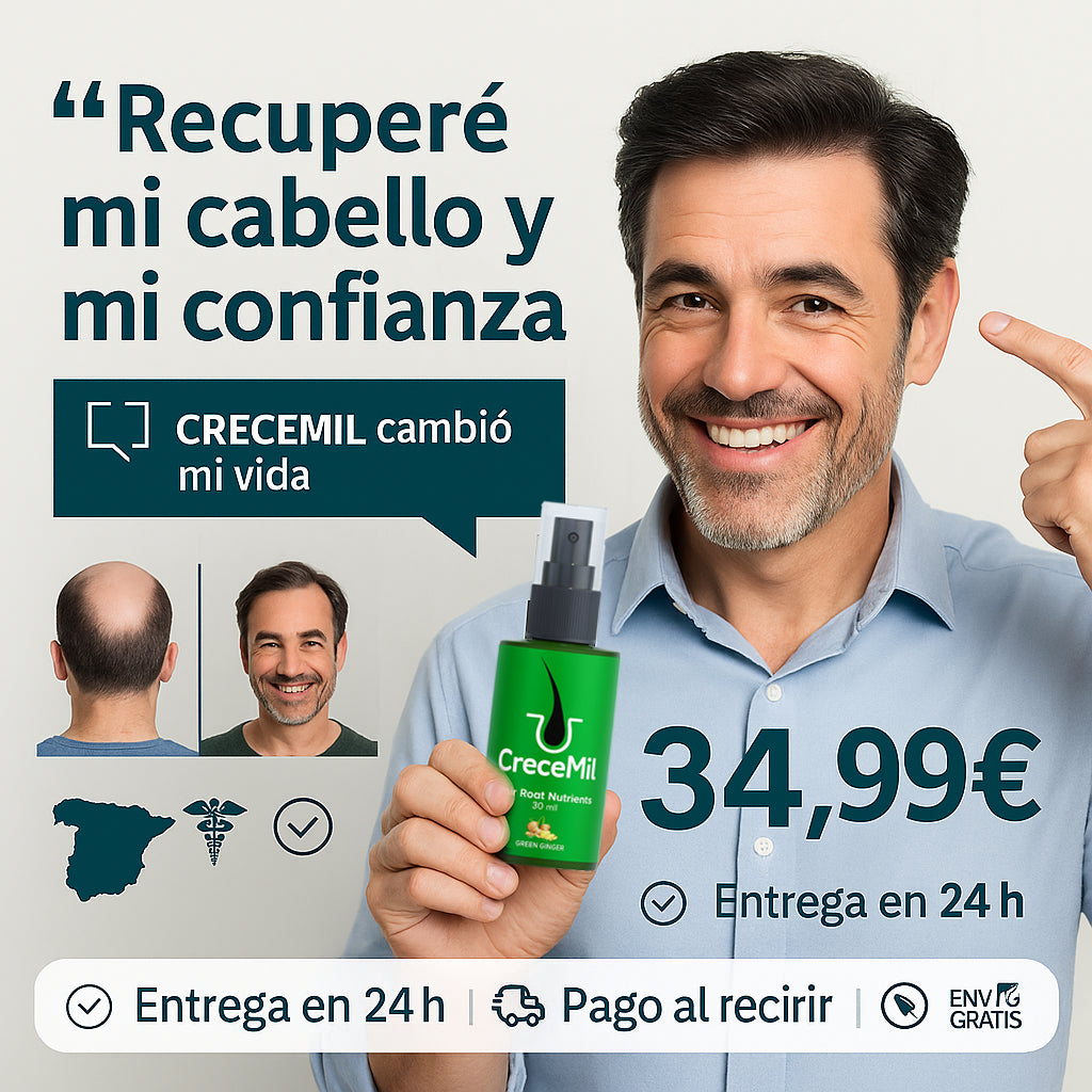 CRECEMIL – Spray de Crecimiento Rápido para Hombres con Calvicie