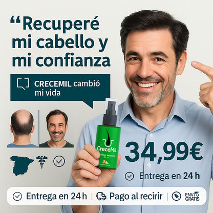 CRECEMIL – Spray de Crecimiento Rápido para Hombres con Calvicie