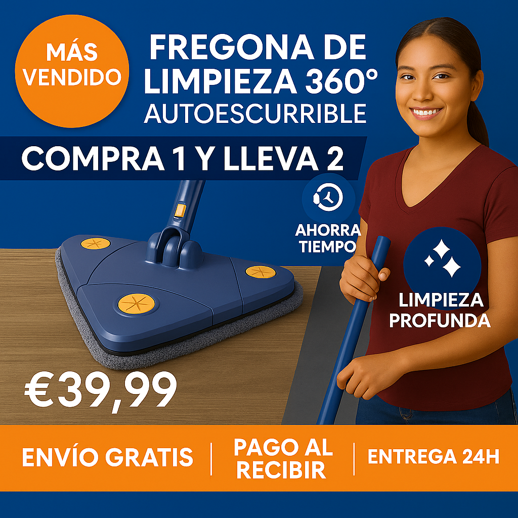 [COMPRA 1 Y LLEVA 2] SuperMop® - Fregona 360º autoescurrible (LIQUIDACIÓN POR CIERRE)