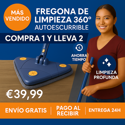 [COMPRA 1 Y LLEVA 2] SuperMop® - Fregona 360º autoescurrible (LIQUIDACIÓN POR CIERRE)